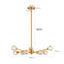 Modern Crystal Chandeliers, 9 Lights Golden Chandelier for Living Room Bedroom (Bulbs Not Included) - Korvel