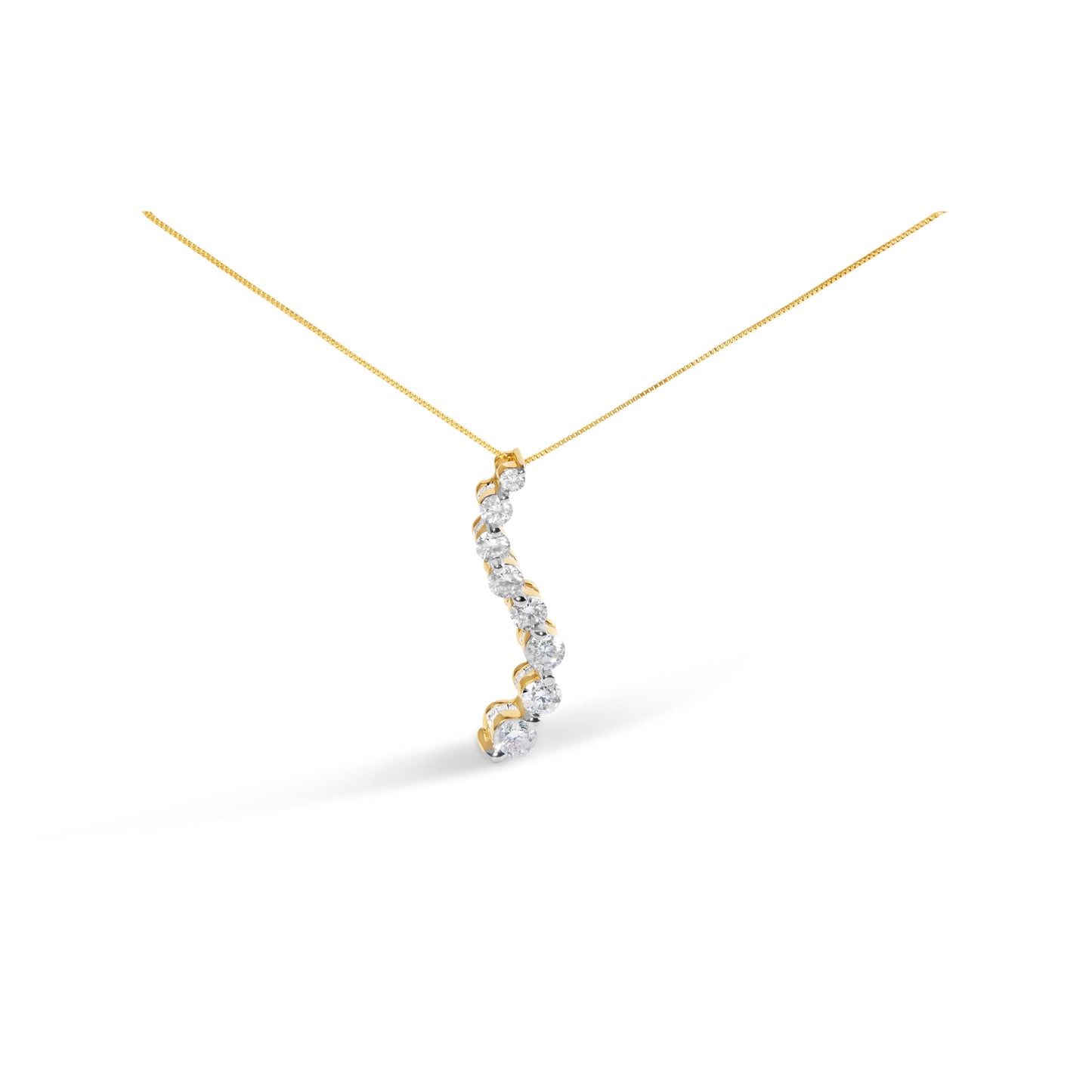 Pendentif en diamant de voyage certifié AGS en or blanc 14k 3,0 cttw