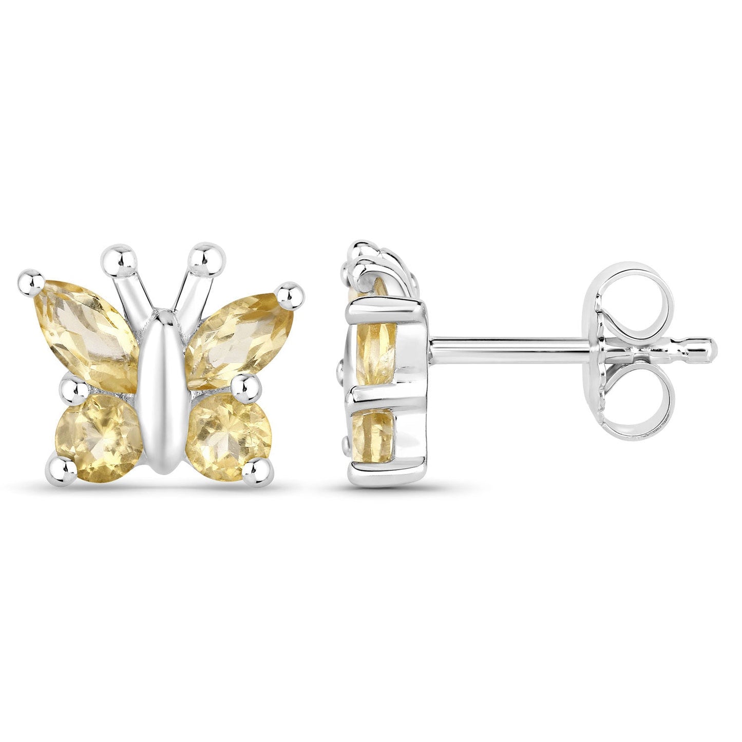 0.88 Carat Genuine Citrine Sterling Silver Earrings