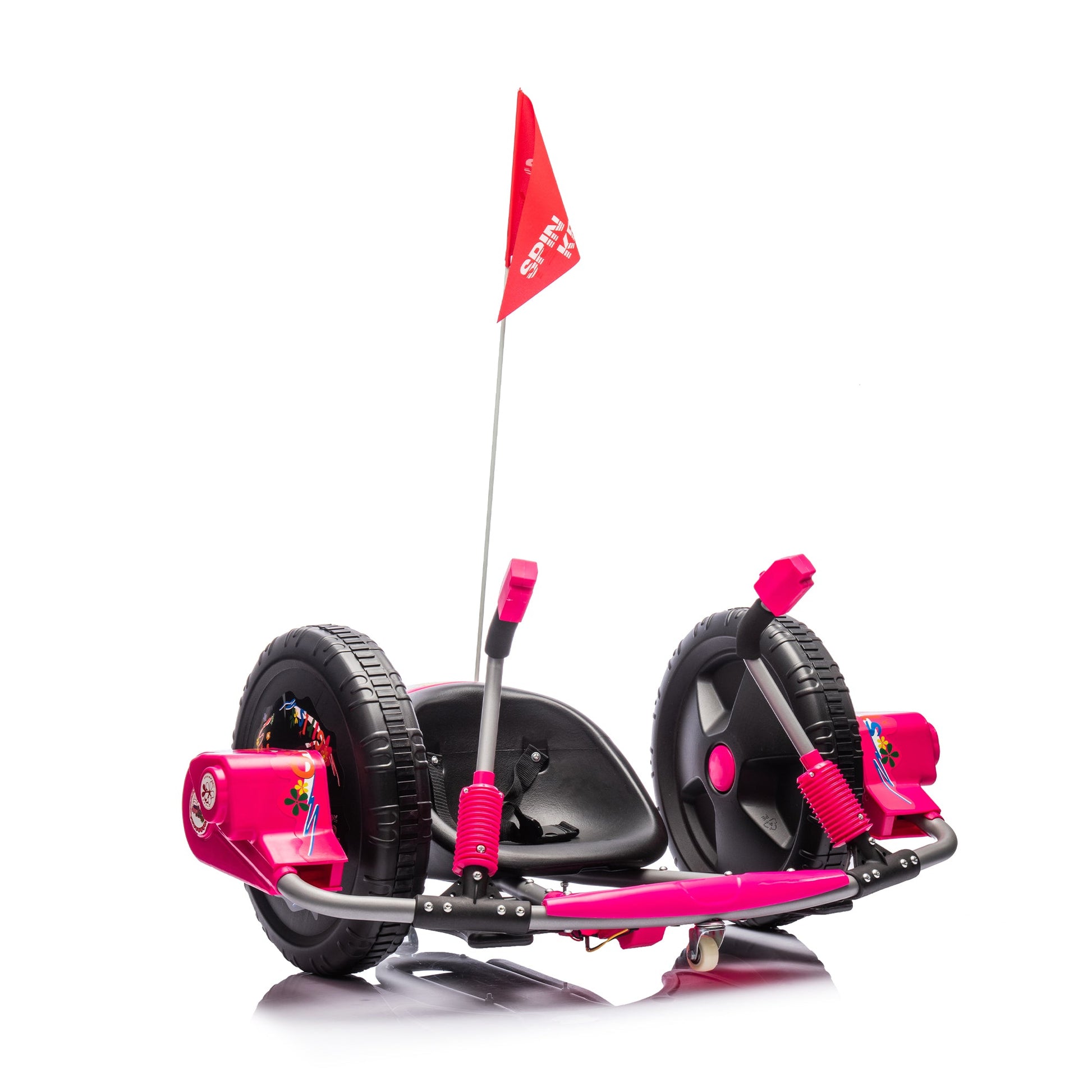 12V Kids Ride On Electric Toy,2WD,16'' exaggerated wheel,Dual handle control for 360 degree flexible steering and rotation - Korvel