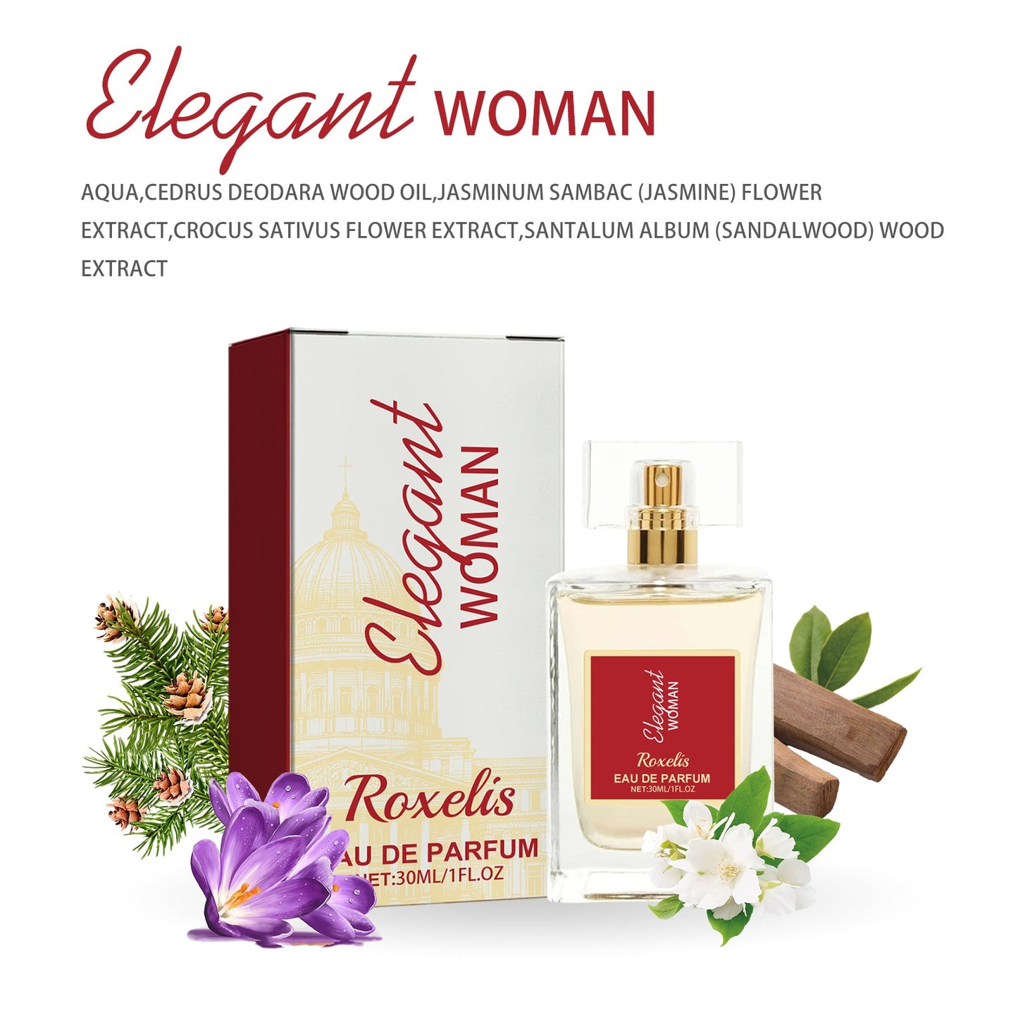 Elegant Woman Eau De Parfum, Natural Fresh Niche Light Elegant Flower Fruit Fragrance Wrist Behind Ear Lasting Fragrance Dating Atmosphere Perfume - Korvel