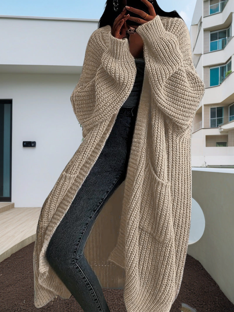 Premium Women's Long Knitted Cardigan for Autumn & Winter