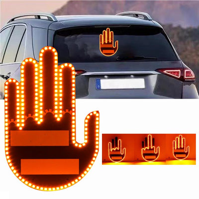 Funny Gift Gesture LED Car Middle Finger Back Window Car Sign LED Hand Novelty Car Interior Decoration Suspension In The Car - Korvel
