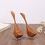 Swan Wooden Figurine Creative Desktop Home Decor Wood Carved Goose Craft Carving Nordic Figurine - Korvel