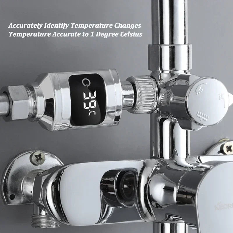 Bathroom Tub Shower Faucets Water Thermometer Electricity LED Display ABS Bathtub Water Temperature Monitor for Home Shower - Korvel