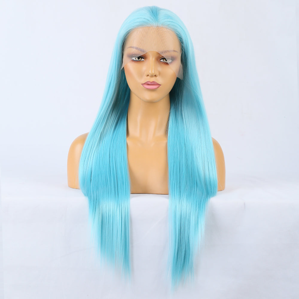 Peluca Frontal de Encaje Azul Premium para un Estilo Sin Esfuerzo