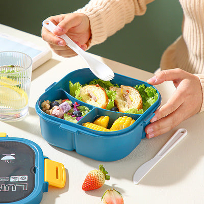 Classic Portable Microwaveable Salad Box with Cutlery