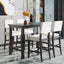 Conjunto de Comedor de Altura de Mostrador TREXM de 5 Piezas en Espresso y Beige