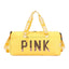 New fitness bag, shoe compartment, dry wet separation bag, sports travel bag, shiny pink letter single shoulder crossbody bag - Korvel