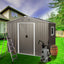 8ft x 6ft Outdoor Metal Storage Shed with Window Grey(W540S00016) - Korvel