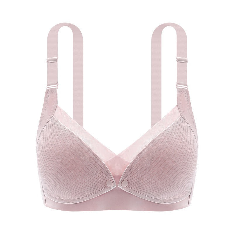 Nursing Underwear Maternity Underwear Front Open Buckle Thin Seamless Bra Cotton Lining Large Size Nursing Bra - Korvel