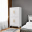 Elegante gabinete de almacenamiento de metal blanco para cocina