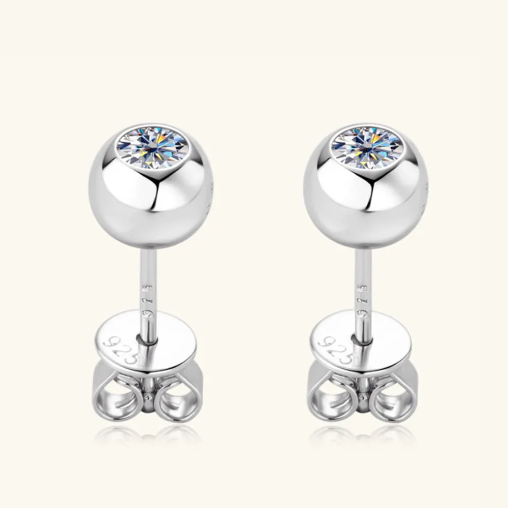 Moissanite 925 Sterling Silver Stud Earrings - Korvel
