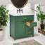30-Inch Green Bathroom Vanity with Ceramic Sink