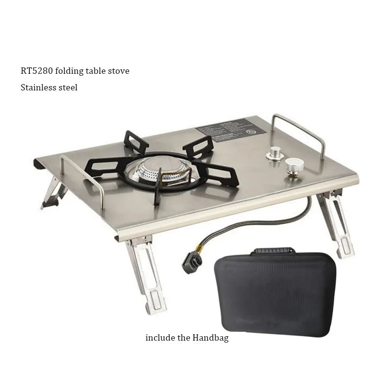 Camping Gas Stove Foldable IGT Gas Stove 4000W Stainless Steel Camping Table Stove Portable Outdoor Picnic Desktop Furnace - Korvel