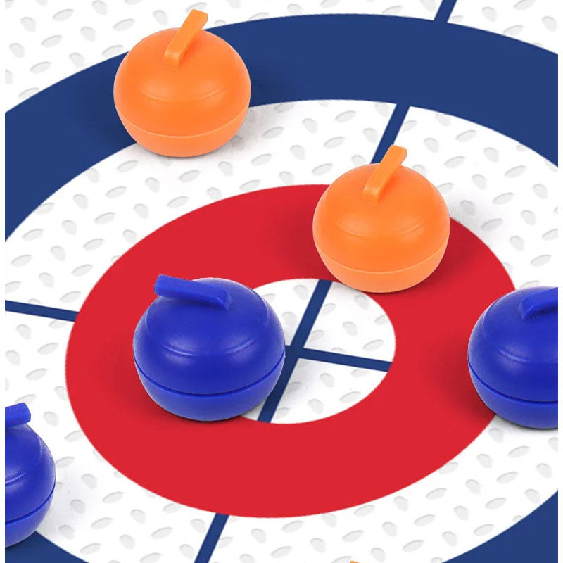 Tabletop Curling Game Set Mini Shuffleboard Fun Board Games for Adults Kids Families Gifts Shuffleboard Curling Accessories - Korvel