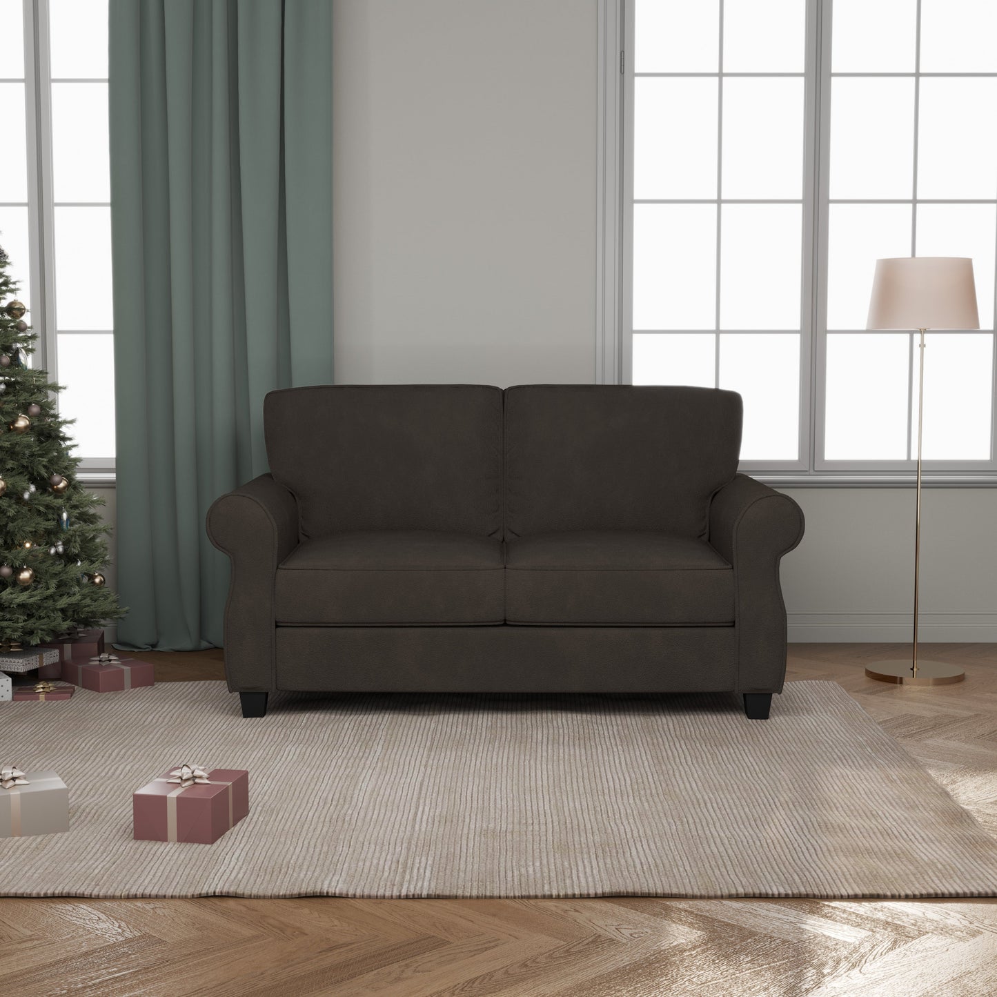 Sofa with Solid Wood Frame,, Comfy Sofa Couch with Extra Deep Seats, Modern 2 Seater Sofa, for Living Room Apartment Lounge - Korvel