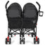 Poussette double pliable ultralégère pour jumeaux - Noir