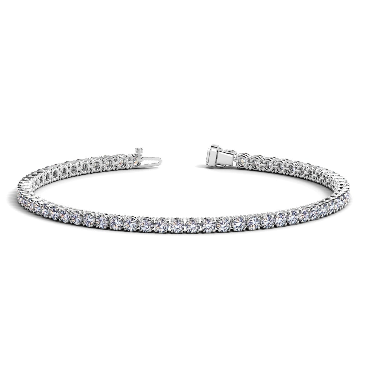 Bracelet de tennis en diamant cultivé en laboratoire en or blanc 14 carats