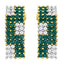 Boucles d'oreilles en or jaune 14K avec diamants blancs et diamants bleus traités