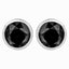 Pendientes de Stud de Diamante Negro Engastados en Bezel de Oro Blanco de 14K