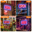 Cartel Abierto LED - 16.5x9.1in Tablero de Publicidad de Neón