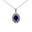 Collar de Pendiente de Amatista y Diamante en Plata de Ley .925