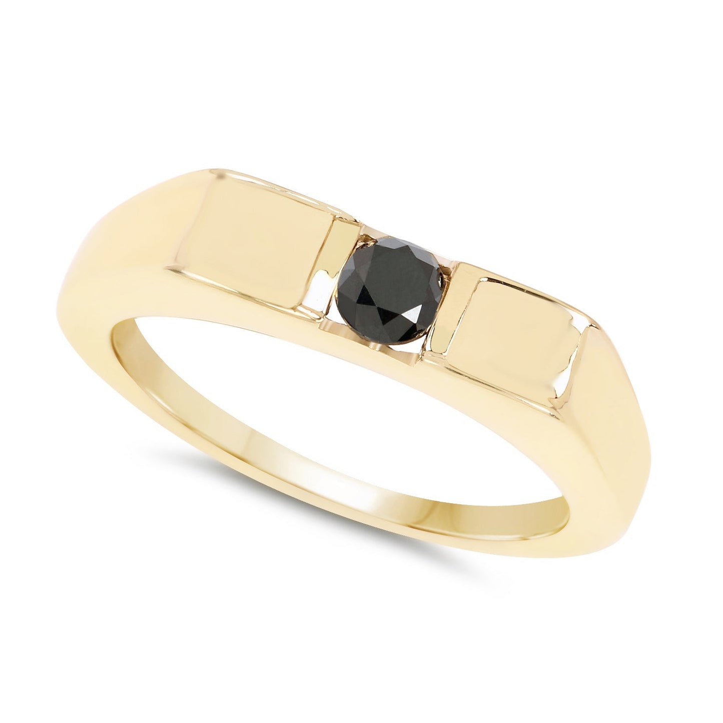 Anillo de plata esterlina con diamante negro genuino de 0.25 quilates