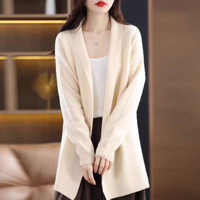 Cardigan en tricot mi-long ample et élégant pour femmes