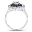 Bague en Argent Sterling de 1,77 Carat en Aigue-Marine et Tanzanite