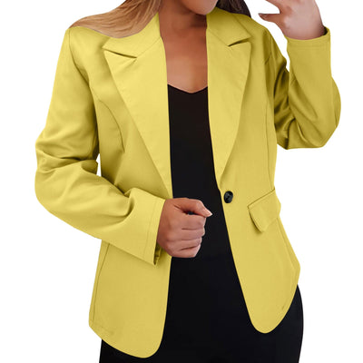 Blazer cardigan uni à manches longues d'automne