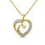 Collier Pendentif Cœur Accent Diamant Plaqué Or Jaune 14K