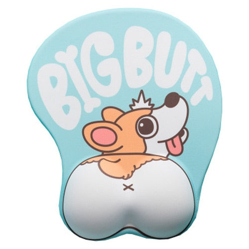 Cute Corgi Dog 3D Mouse Pad Ergonomic Soft Silicon Gel Anime Mousepad With Wrist Support Mouse Mat - Korvel