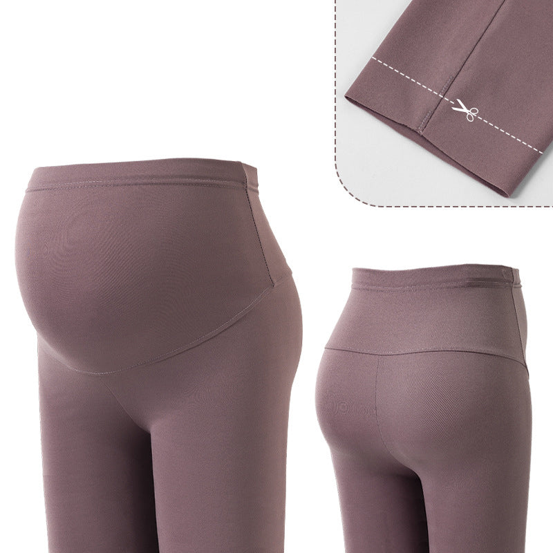 Pregnant Women's Pants Leggings Large Adjustable Barbie Pants High Elastic High Waist Outer Wear - Korvel