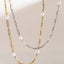 Collar de Cadena de Perlas de Acero Inoxidable Elegante
