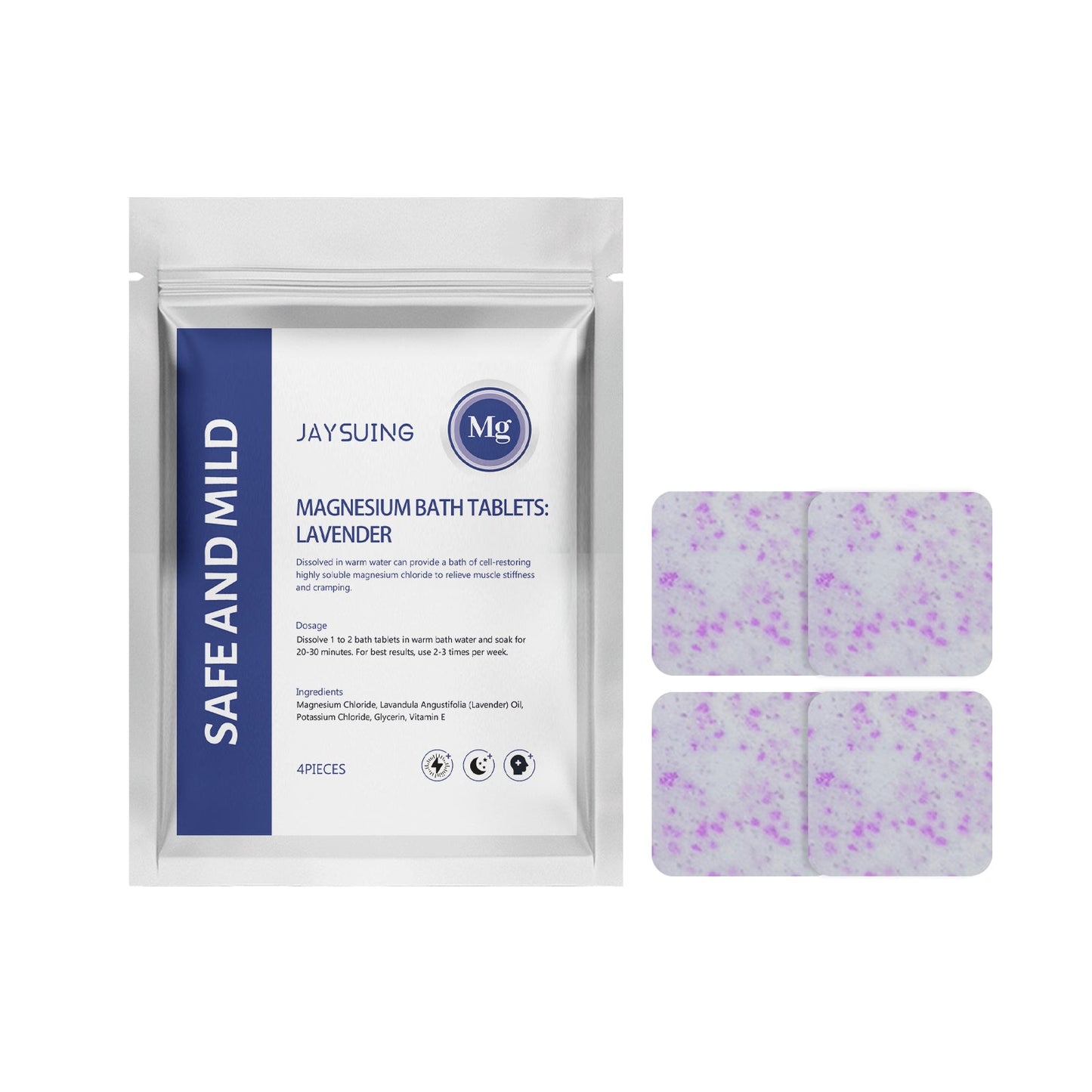 Lavender Essential Oil Magnesium Bath Tablets Moisturize And Cleanse The Body, Refreshing And Lasting - Korvel