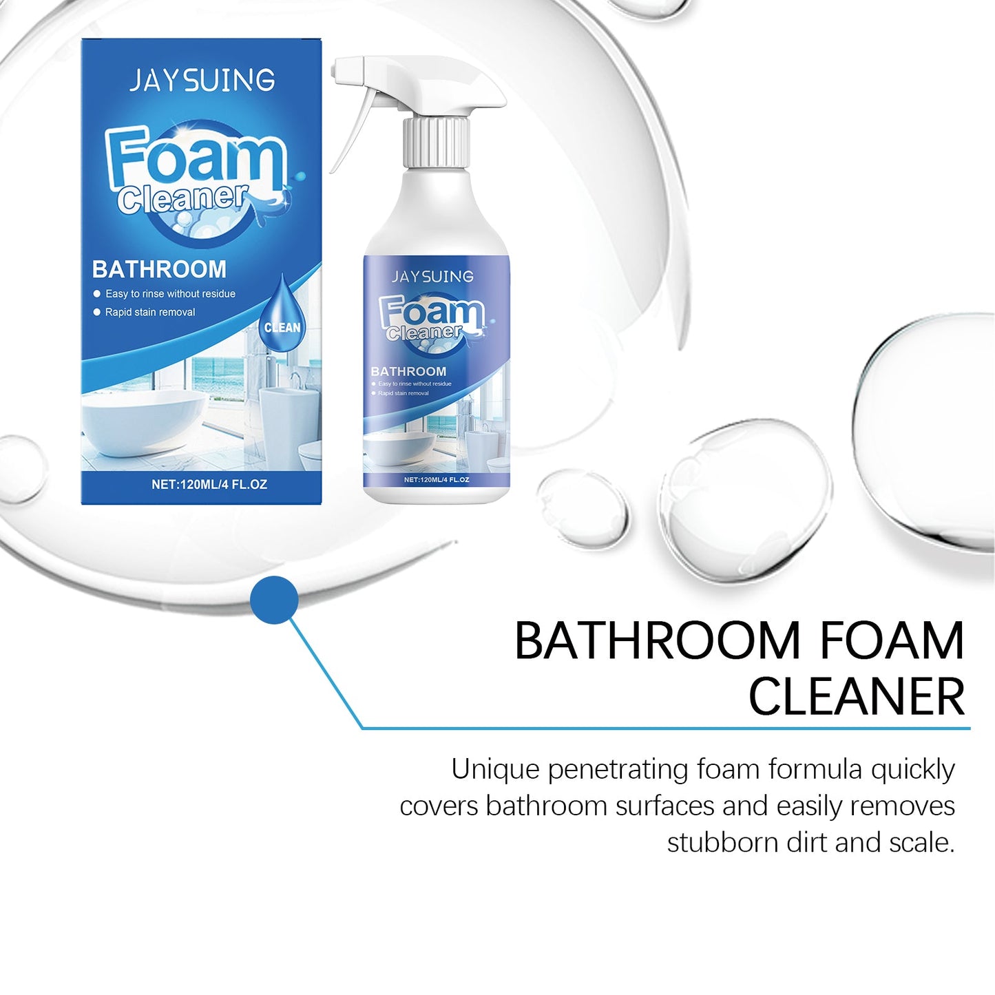 Premium Bathroom Foam Cleaner for Tiles and Glass