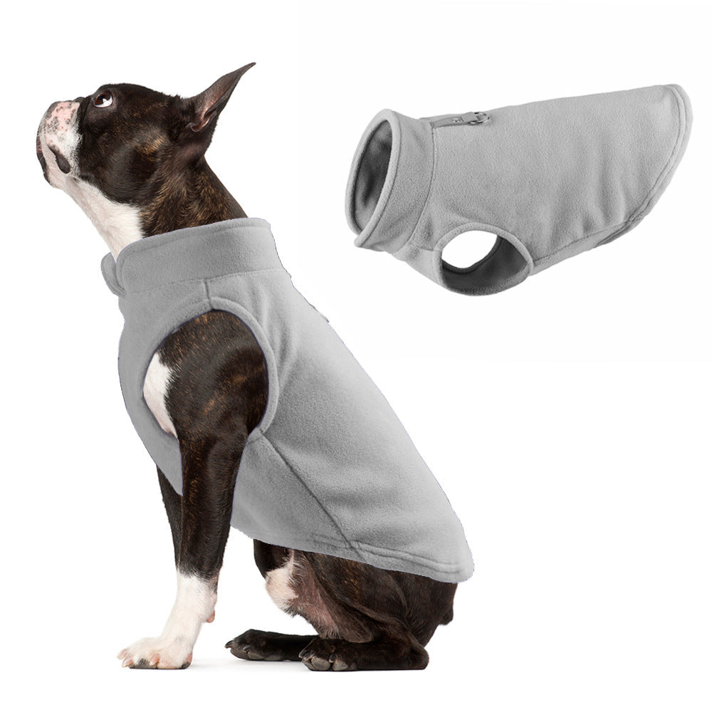 Dog clothing thickened solid color fleece pet dog supplies - Korvel