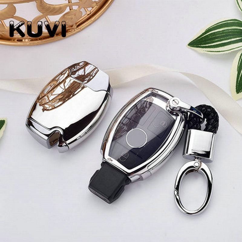 Hight quality PC+TPU key case cover Key case protective shell holder for Mercedes benz A B R G Class GLK GLA w204 W251 W463 W176 - Korvel