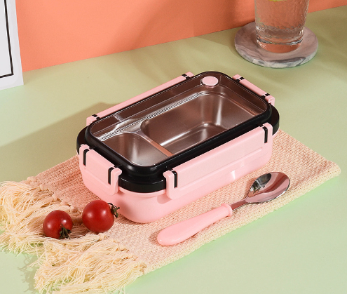 Simple and stylish portable stainless steel heat preservation and anti-scalding partition lunch box - Korvel