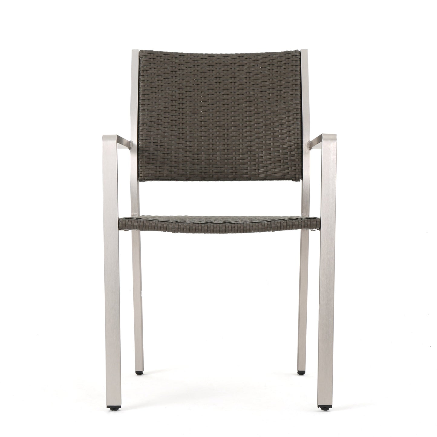 Cape Coral Outdoor Wicker Dining Chairs - 2-Pcs Set, Grey