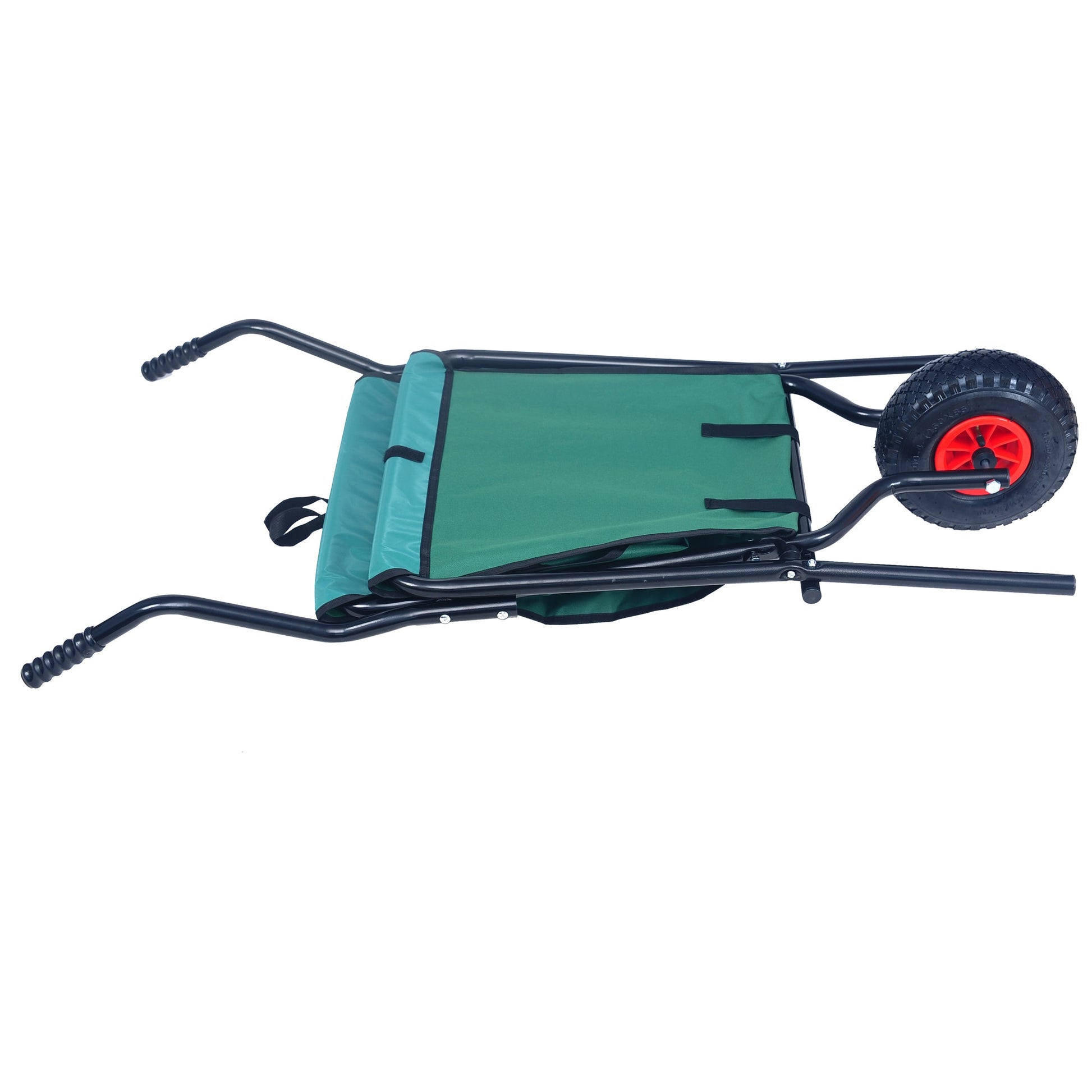 Folding unicycle 176 pounds folding yard unicycle heavy-duty Oxford cloth green lawn bicycle 10 inch inflatable tires - Korvel