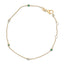 14K Yellow Gold Emerald and Diamond Bezel Station Bracelet - 7.5 inch
