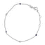 Bracelet en or blanc 14K avec saphirs bleus et diamants en sertissage à griffes - 7,5 pouces