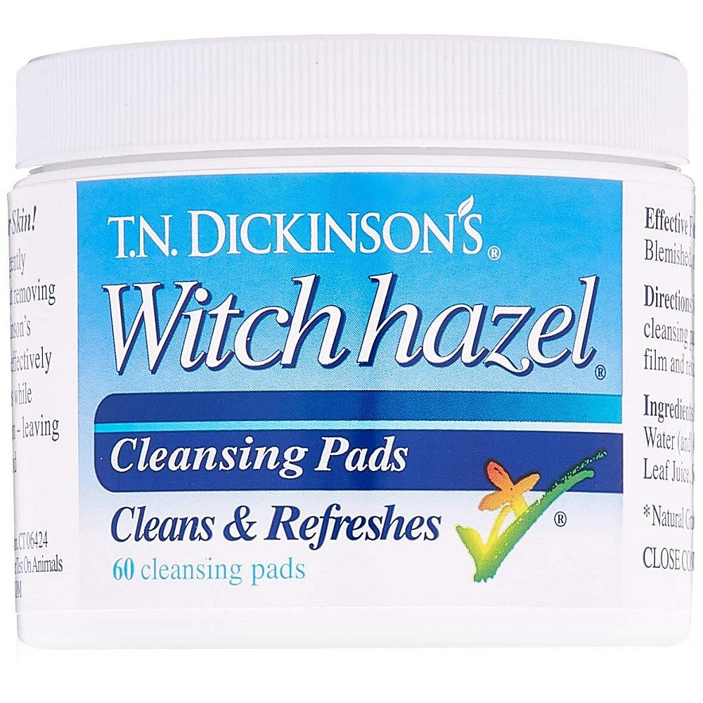 Toallitas Limpiadoras de Hamamelis 100% Natural de T.N. Dickinson – 60 Unidades