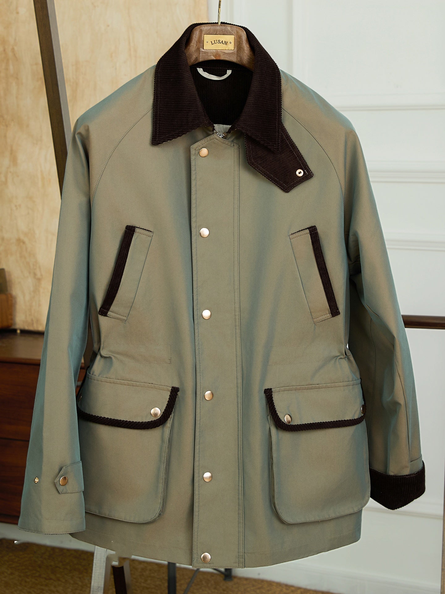 Chaqueta Exterior Impermeable Vintage Mezclada