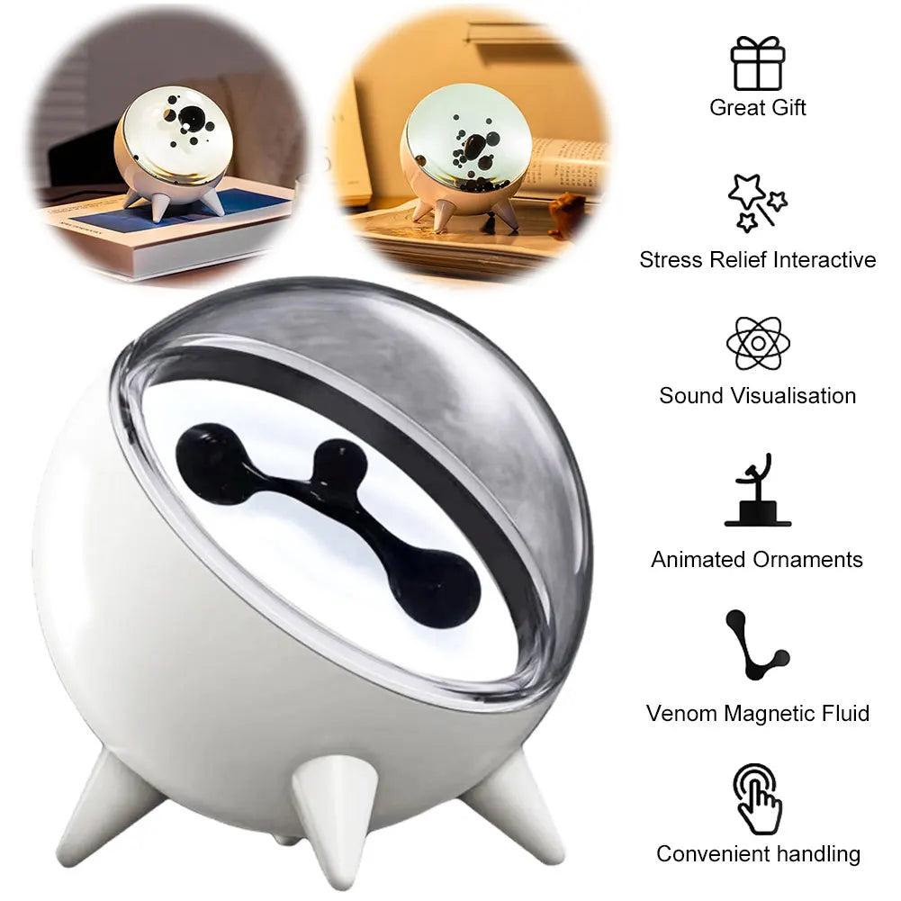Ferrofluid Music Rhythm Lamp Sound Sensitive Dancing Magnet Liquid Toy Ferrofluid Visual Display Lamp Desktop Speakers Companion - Korvel