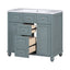 36 "bathroom makeup cabinet with resin sink combination and 2 drawers, with soft closing door, blue color - Korvel