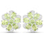 Ensemble de bijoux en péridot et topaze blanche de 8,04 carats en argent sterling