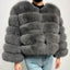Elegant Faux Fur Patchwork Overcoat